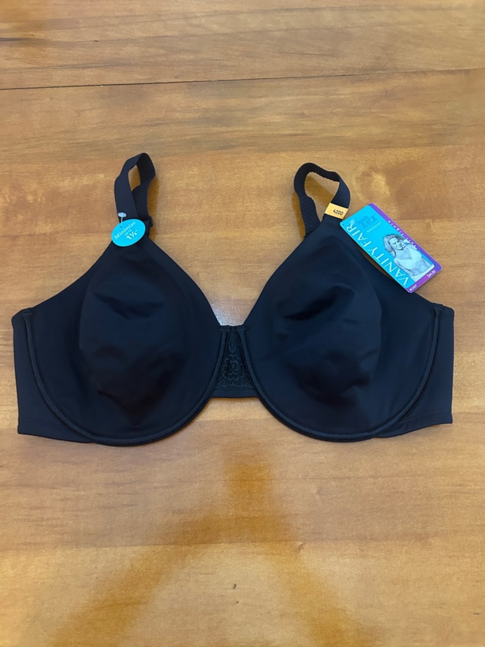 NWT Vanity Fair Beauty Back Minimizer Bra 42DD Black
